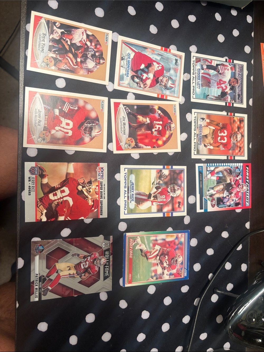 Vintage NFL Football 49ers 10 cards